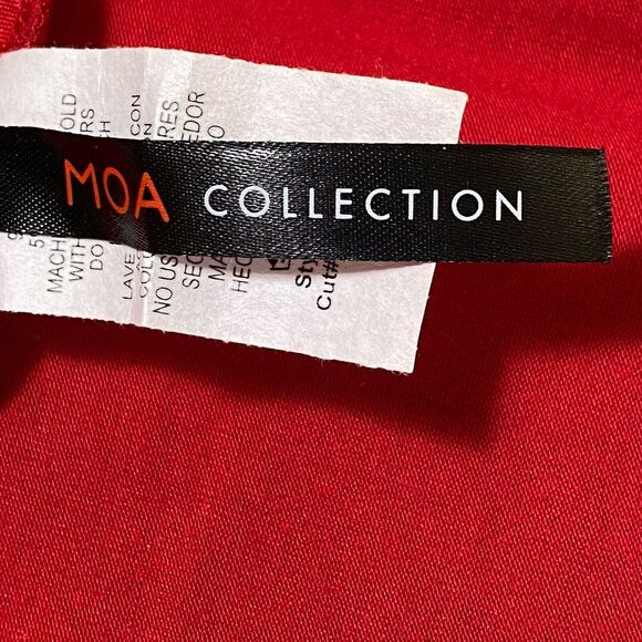 Moa Collection Woman's Cardigan Size 2XL Open Front Shawl Collar Lightweight Red - Picture 10 of 11